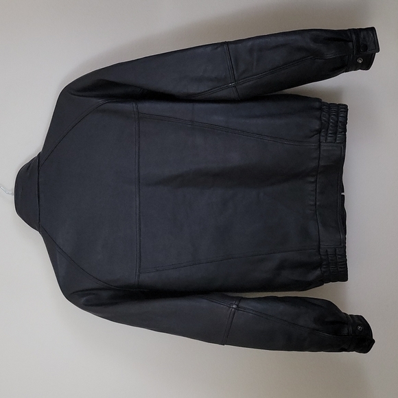 Serge Platini Black Leather Moto Bomber Jacket Milan Italy M - Picture 8 of 13